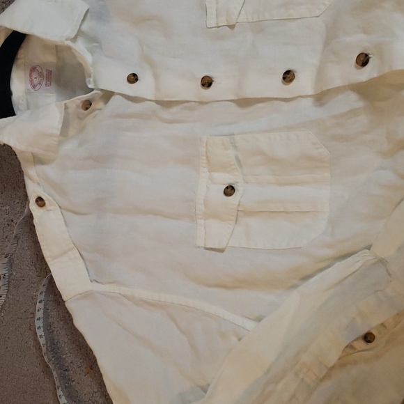 Brooks brothers traditional fit irish linen white large long sleeve button down - Picture 4 of 7